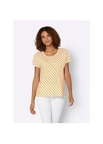 T-Shirt Casual Looks "Shirt" Gr. 46, gelb (ocker, weiß, gestreift) Damen Shirts