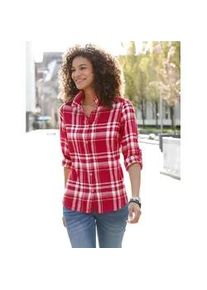 Flanellbluse Casual Looks Gr. 46, bunt (rot, camel, kariert) Damen Blusen