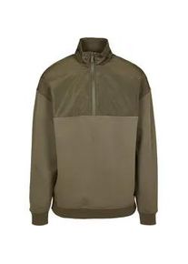 Sweater Urban Classics "Urban Classics Herren Military Troyer" Gr. S, grün (olive) Herren Sweatshirts