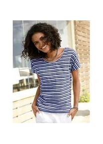 T-Shirt Casual Looks "Shirt" Gr. 42, blau (marine, gestreift) Damen Shirts