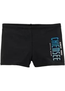 Boxer-Badehose Chiemsee Gr. 170/176, N-Gr, schwarz Kinder Badehosen mit Logodruck