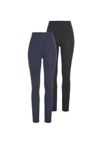 Leggings BOYSEN'S Gr. 50 (XL), N-Gr, blau (marine + schwarz) Damen Hosen mit Baumwolle NEUE FARBE