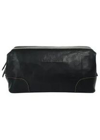 Kulturbeutel Bruno Banani Gr. B/H/T: 24cm x 13cm x 12cm onesize, schwarz Taschen echt Leder