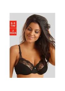 Bügel-BH Nuance Gr. 75, Cup B, schwarz (schwarz, weiß) Damen BHs mit schöner Stickereispitze, Dessous