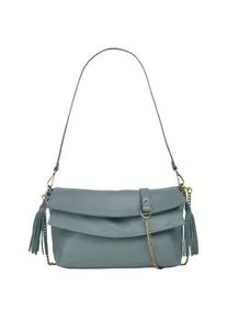 Umh&auml;ngetasche Samantha Look, Damen, Gr. B/H/T: 33cm x 20cm x 6cm onesize, blau, Leder, leicht gl&auml;nzend, unifarben, Taschen Umh&auml;ngetasche, echt Leder, Made in Italy
