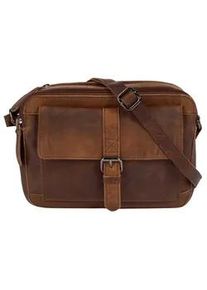 Umhängetasche CLUTY Gr. B/H/T: 21cm x 15cm x 6cm onesize, braun (cognac) Damen Taschen echt Leder