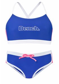 Bustier-Bikini Bench. Gr. 170/176, N-Gr, blau (blau, pink) Kinder Bikini-Sets Bikinis mit Kontrastdetails