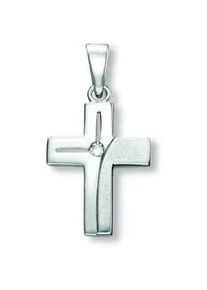 Ketten-Anhänger ONE ELEMENT "Zirkonia Kreuz Anhänger aus 925 Silber" Schmuckanhänger Gr. Damen, Silber 925 (Sterlingsilber), silberfarben (silber) Damen Silber Schmuck