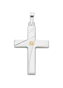 Ketten-Anhänger ADELIA ́S "925 Silber Kreuz Anhänger" Schmuckanhänger Gr. mit Zirkonia, Silber 925 (Sterlingsilber), silberfarben (silber) Damen mit Zirkonia Silberschmuck für & Herren