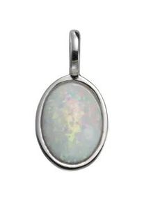 Ketten-Anhänger Vivance "925/- Sterling Silber mit Opal" Schmuckanhänger Gr. ONE-SIZE, Silber 925 (Sterlingsilber), 0,7 g, weiß (weiß, weiß) Damen