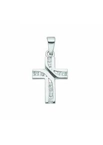 Ketten-Anhänger ADELIA ́S "925 Silber Kreuz Anhänger" Schmuckanhänger Gr. mit Zirkonia, Silber 925 (Sterlingsilber), silberfarben (silber) Damen mit Zirkonia Silberschmuck für & Herren