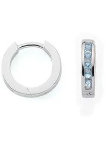 Paar Ohrhänger ADELIA ́S "925 Silber Ohrringe Creolen Ø 12,3 mm" Gr. Damen, Silber 925 (Sterlingsilber), bunt Damen mit Zirkonia Silberschmuck für