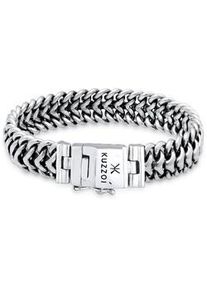 Armband Kuzzoi "Herren Panzerarmband Gliederkette 925er Silber" Armbänder Gr. 19cm, ohne Stein, Silber 925 (Sterlingsilber), silberfarben (silber) Herren