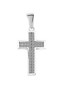 Ketten-Anhänger ADELIA ́S "Damen Anhänger Kreuz aus 925 Silber mit Zirkonia" Schmuckanhänger silberfarben (silber) Damen