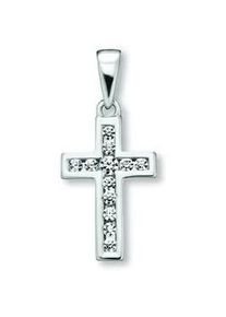 Ketten-Anhänger ONE ELEMENT "Zirkonia Kreuz Anhänger aus 925 Silber" Schmuckanhänger Gr. Damen, Silber 925 (Sterlingsilber), silberfarben (silber) Damen Silber Schmuck