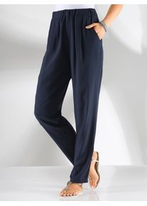Inspirationen Damen Schlupfhose, blau, Gr. 38, unifarben, 100% Viskose, Hosen