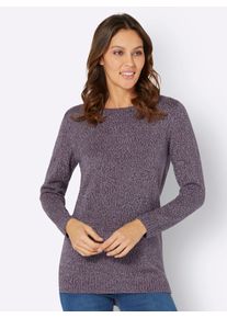 Classic Basics Damen Longpullover "Long-Pullover", lila, Gr. 52, meliert, gemustert, mehrfarbig, 100% Polyacryl, Pullover