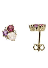 Firetti Damen Paar Ohrstecker "Schmuck Geschenk Gold 333 Ohrschmuck Ohrschmuck Farbstein", 0,02 ct P2 = erkennbare Einschlüsse, Gelbgold