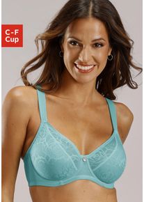 Nuance Damen Minimizer-BH, Gr. 100, blau, Microtouch, Obermaterial: 85% Polyamid, 15% Elasthan, feminin, BHs, mit Bügel und leicht wattierten Trägern