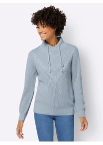 Casual Looks Damen Strickpullover "Pullover", blau, Gr. 36, unifarben, 50% Baumwolle, 50% Polyacryl, Pullover