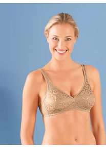 Triumph Damen Bügelloser BH, Gr. 80, beige, 38% Polyamid, 35% Baumwolle, 22% Elasthan, 5% Polyester, BHs