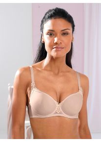 Viania Damen T-Shirt-BH, Gr. 90, beige, 62% Polyamid, 27% Polyester, 11% Elasthan, BHs