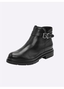 Heine Damen Stiefelette, Gr. 40, schwarz, Leder, Glattleder, modisch, Schuhe