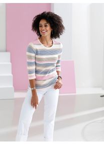 Classic Basics Damen Streifenpullover "Pullover", beige, Gr. 48, gemustert, gestreift, mehrfarbig, 50% Baumwolle, 50% Polyacryl, Pullover