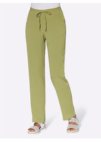 Classic Basics Damen Schlupfhose, grün, Gr. 38, unifarben, gemustert, 100% Polyester, Hosen