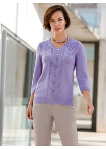 Classic Basics Damen 3/4 Arm-Pullover "Pullover", lila, Gr. 40, unifarben, 100% Polyacryl, Pullover