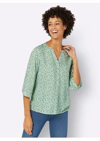 Inspirationen Damen Schlupfbluse, grün, Gr. 38, geblümt, gemustert, mehrfarbig, bedruckt, 100% Viskose, Blusen
