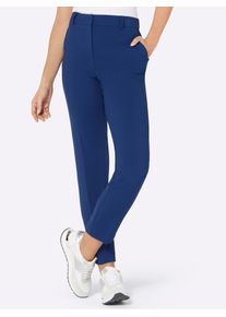 CRÉATION L CREATION L Damen Bügelfaltenhose, blau, Gr. 40, unifarben, 63% Polyester, 33% Viskose, 4% Elasthan, Hosen
