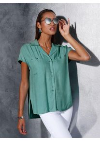 CRÉATION L CREATION L Damen Longbluse, grün, Gr. 38, unifarben, 100% Viskose, Blusen