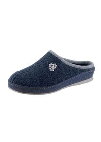 Schawos Damen Pantoffel, Gr. 36, blau, Textil, Schuhe