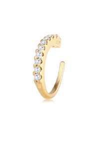 Elli Damen Single-Ohrhaken "Earcuff Zirkona Kristalle Trend Single 925 Silber", OneSize,mit Stein, Silber 925 (Sterlingsilber), gold, Silber 925