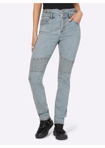 Heine Damen Bequeme Jeans, blau, Gr. 50, unifarben, 78% Baumwolle, 20% Polyester, 2% Elasthan, Jeans