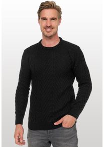 Rusty Neal Herren Strickpullover, schwarz, casual, Gr. L, unifarben, 70% Polyacryl, 30% Baumwolle, Pullover, mit angesagtem Design