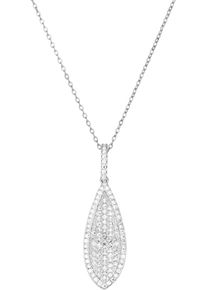 Firetti Damen Kette mit Anhänger "Schmuck Geschenk Silber 925 Halsschmuck Halskette Tropfen Glitzer", Silber 925 (Sterlingsilber), L: 45cm B: 0,7mm,