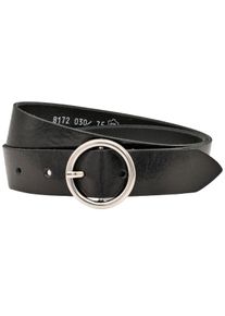AnnaMatoni Damen Ledergürtel, schwarz, modisch, Gr. 105, unifarben, Leder, Gürtel, Leicht genarbte Oberflächenstruktur