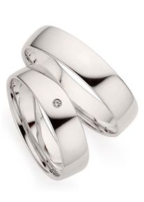Phoenix PHÖNIX Damen Trauring "Schmuck Geschenk Partnerring Ehering Trauring Silber 925", 52, 0,01 ct SI = kleine Einschlüsse mit Brillant, Silber 925