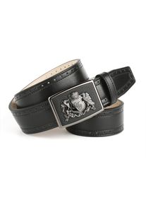 Anthoni Crown Damen Ledergürtel, schwarz, Gr. 100, unifarben, Leder, Gürtel, in schwarz für Jeans