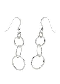 Firetti Damen Paar Ohrhänger "Schmuck Geschenk Silber 925 Ohrschmuck Ohrhaken Kreis in Kreis", Silber 925 (Sterlingsilber), silber, Silber 925