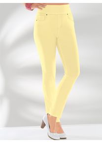 Casual Looks Damen 5-Pocket-Hose, gelb, Gr. 38, unifarben, 72% Viskose, 25% Polyamid, 3% Elasthan, Hosen