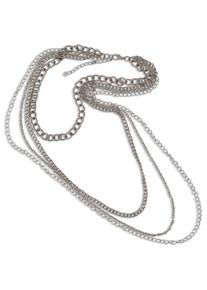 Firetti Damen Lange Kette "Long Layering", Metall, L: 53cm, grau, Metall, Halsketten
