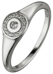 Jobo Damen Fingerring, 52, Silber 925 (Sterlingsilber), silber, Silber 925 (Sterlingsilber), Fingerringe, 925 Silber mit 17 Zirkonia