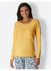 wäschepur WÄSCHEPUR Damen Pyjamaoberteil "Schlafanzug-Shirt", Gr. 36, gelb, 50% Baumwolle, 50% Modal, unifarben, Shirts
