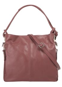 Samantha Look Damen Shopper, rosa, Leder, unifarben, leicht glänzend, Taschen, echt Leder, Made in Italy