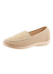 CLASSIC Damen Hausschuh, Gr. 36, beige, Textil, Schuhe