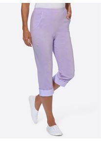 Casual Looks Damen Caprihose, lila, Gr. 38, gemustert, mehrfarbig, 72% Viskose, 25% Polyamid, 3% Elasthan, Hosen