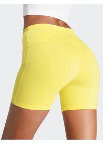 Lascana Damen Shorts, Gr. 36, gelb, Single Jersey, Obermaterial: 95% Baumwolle, 5% Elasthan, unifarben, Basic, Hosen, mit breitem Bündchen und